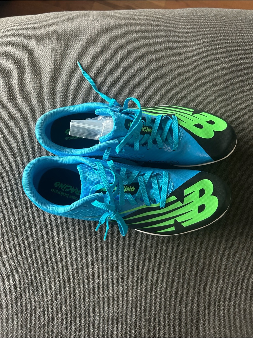 New Balance Kids Blue & Green Soccer Shoes